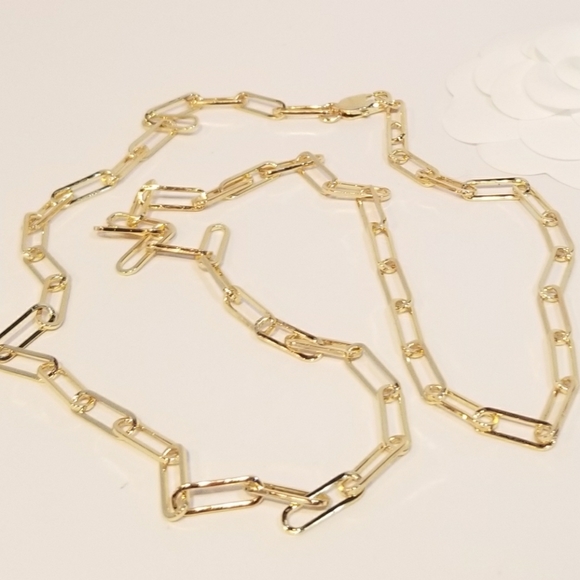 Best-Seller 14K Gold Plated Paperclip Chain NWT - Picture 7 of 7